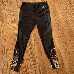 New Balance Scalloped Edge Gold Flecked Pants